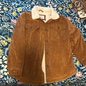 Ashley By 26 International Brown Corduroy Jacket with Cream Sherpa Collar